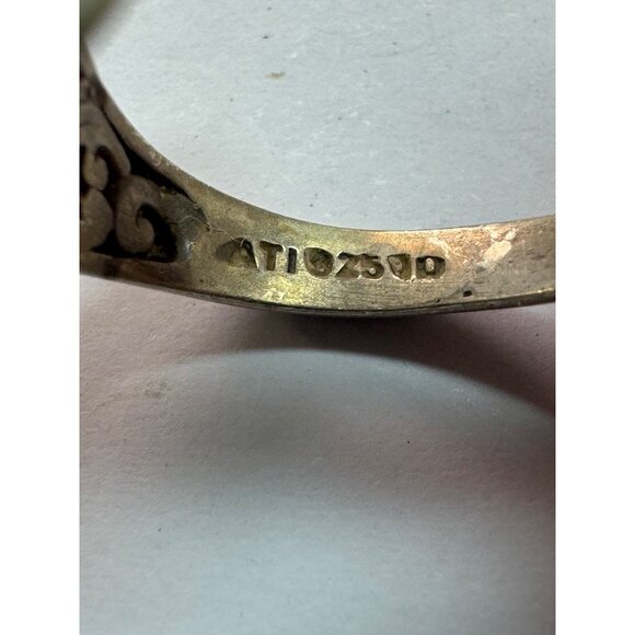 Estate Sterling Silver 925 Swirl Bypass Ring Size 7.5, 4.4g, Bali Style Marked - Picture 5 of 8